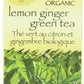 Uncle Lees Organic Lemon Ginger Green Tea, 100% Natural Premium Green Tea Bags, Fresh Flavor, Enjoy With Honey, Hot Tea Or Iced
