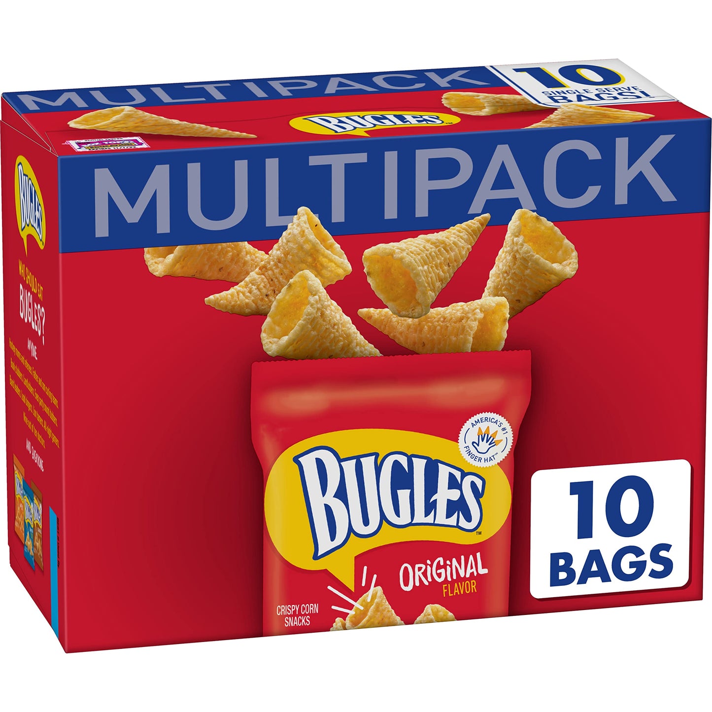 Bugles Crispy Corn Snacks Multipack, Original Flavor, Snack Bags, 10 Ct