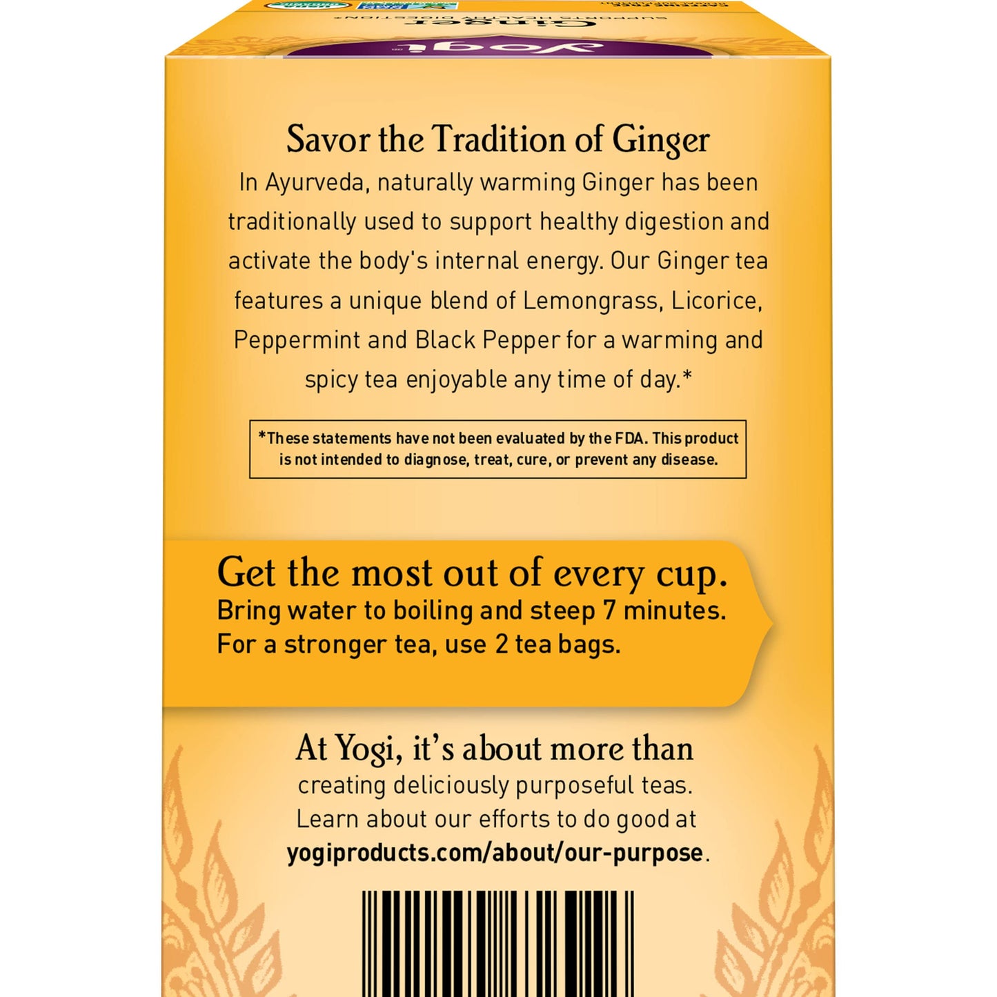 Yogi Tea Ginger - 16 Bags per Pack (4 Packs) - Organic Digestive Support Tea - Includes Ginger Root, Lemongrass, Licorice Root,