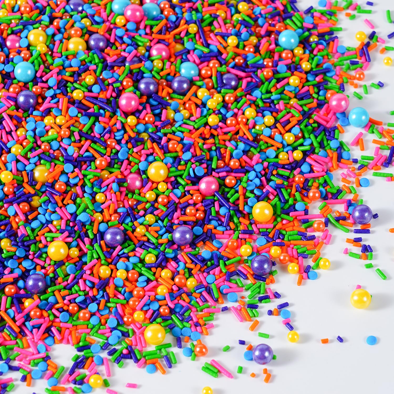 Rainbow Sprinkles for Baking - 7 oz rainbow pearls jimmies nonpareils Sprinkles Mix for Decorating - Great for Baking Cookies, C