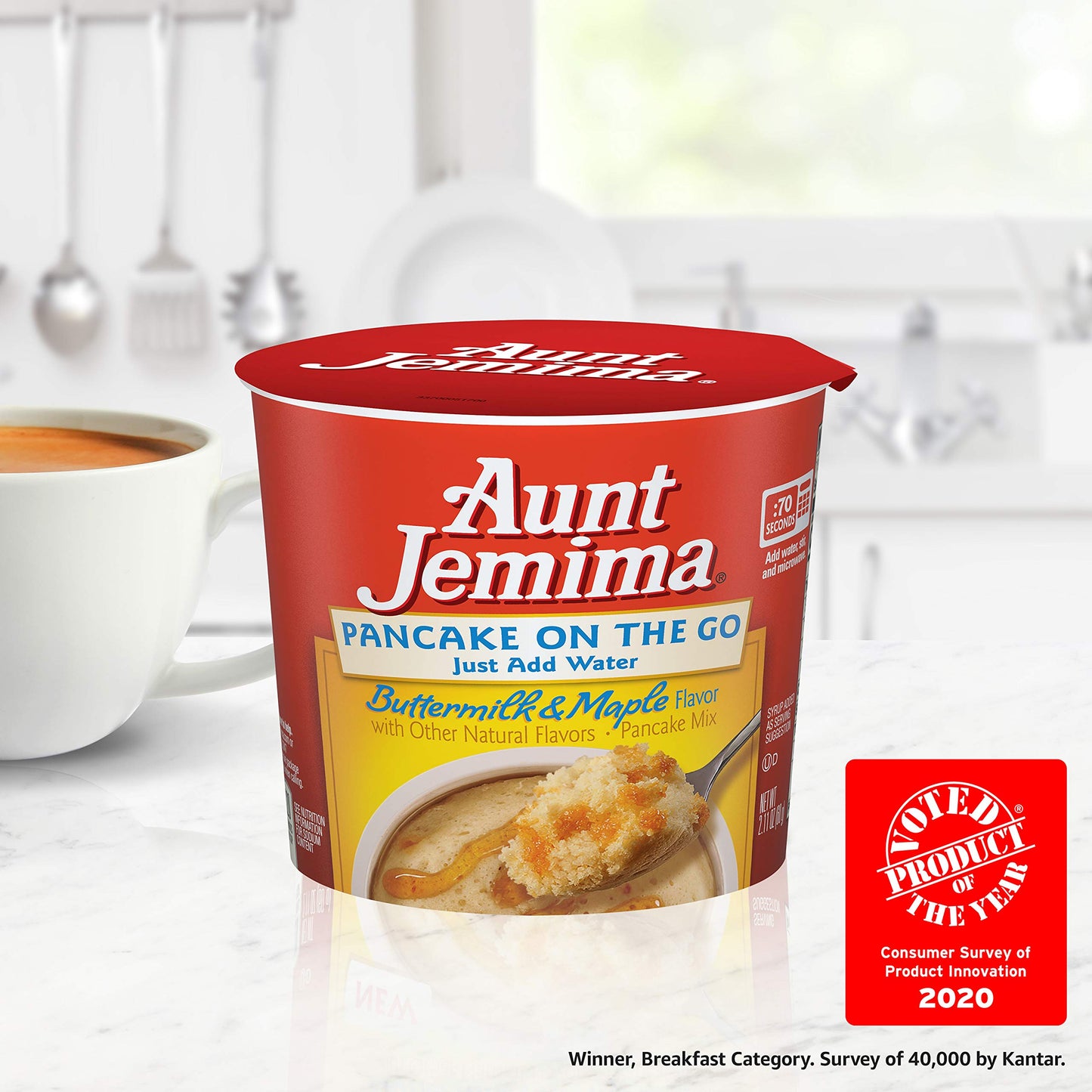 Quaker Aunt Jemima Pancake Cups, 2 Flavor Variety Pack, 12 Individual Cups