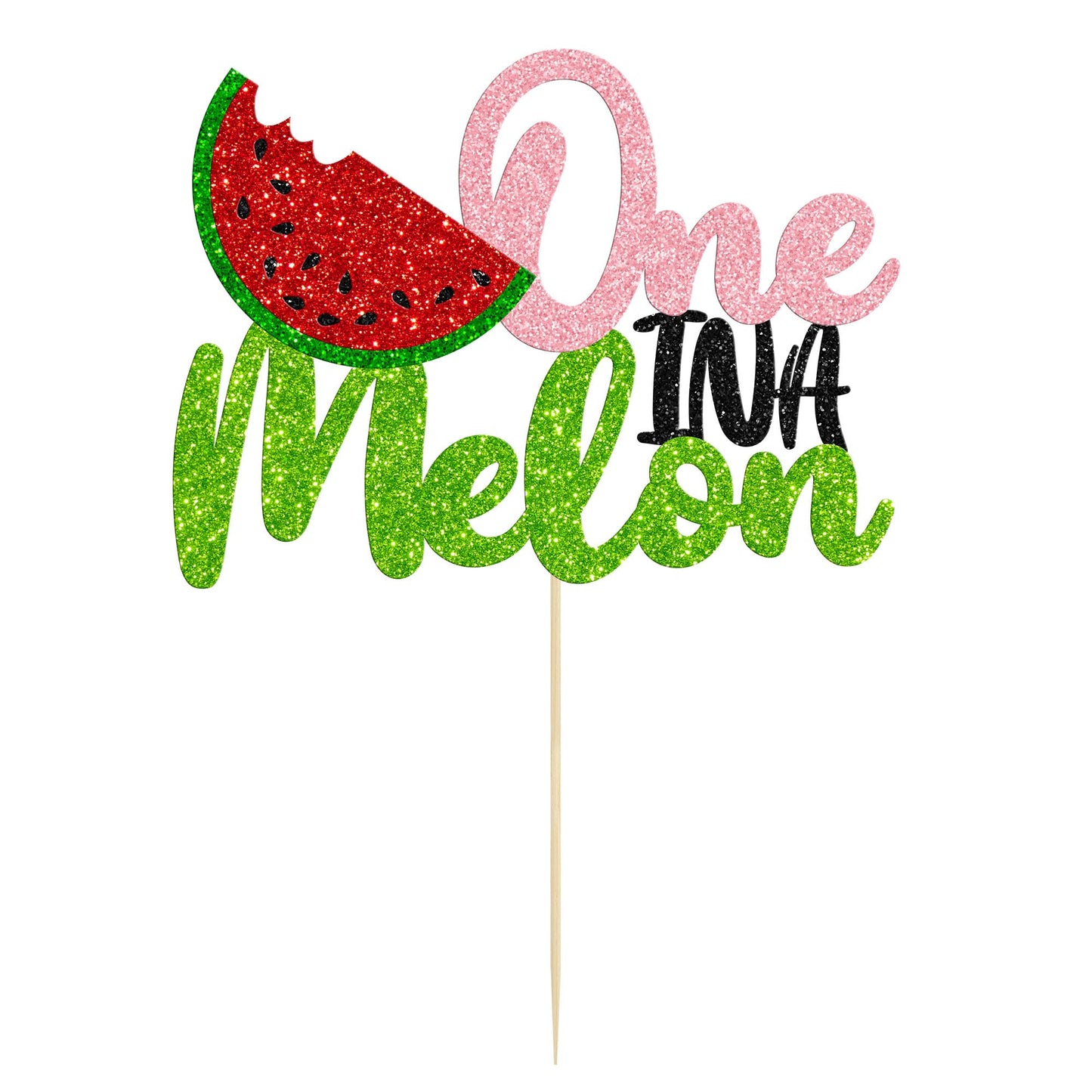 1 Pack Watermelon Cake Topper One In A Melon Cake Pick Watermelon First Birthday Baby Girl 1St Birthday Party Cupcake Decoration