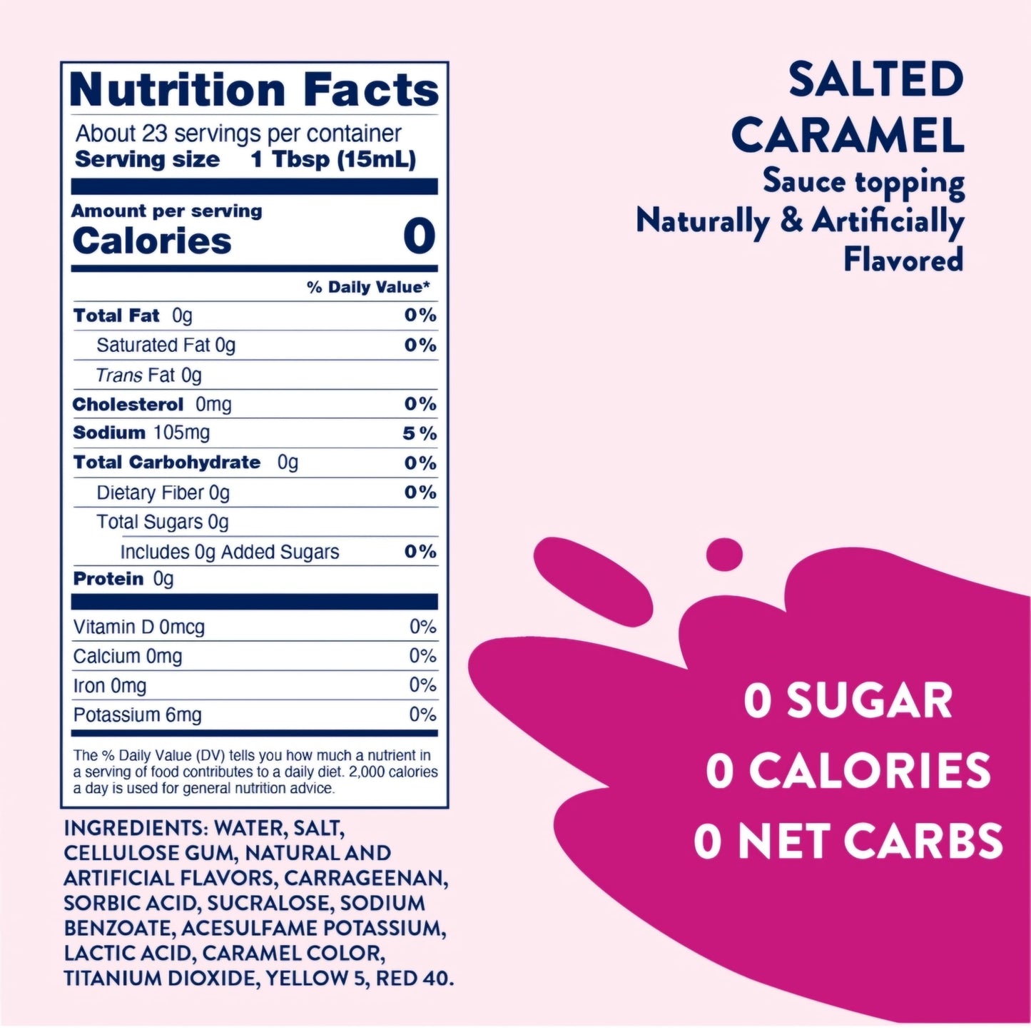Salted Caramel Coffee Syrup Sauce Sugar Free Keto Zero Calories (Pack Of 2)