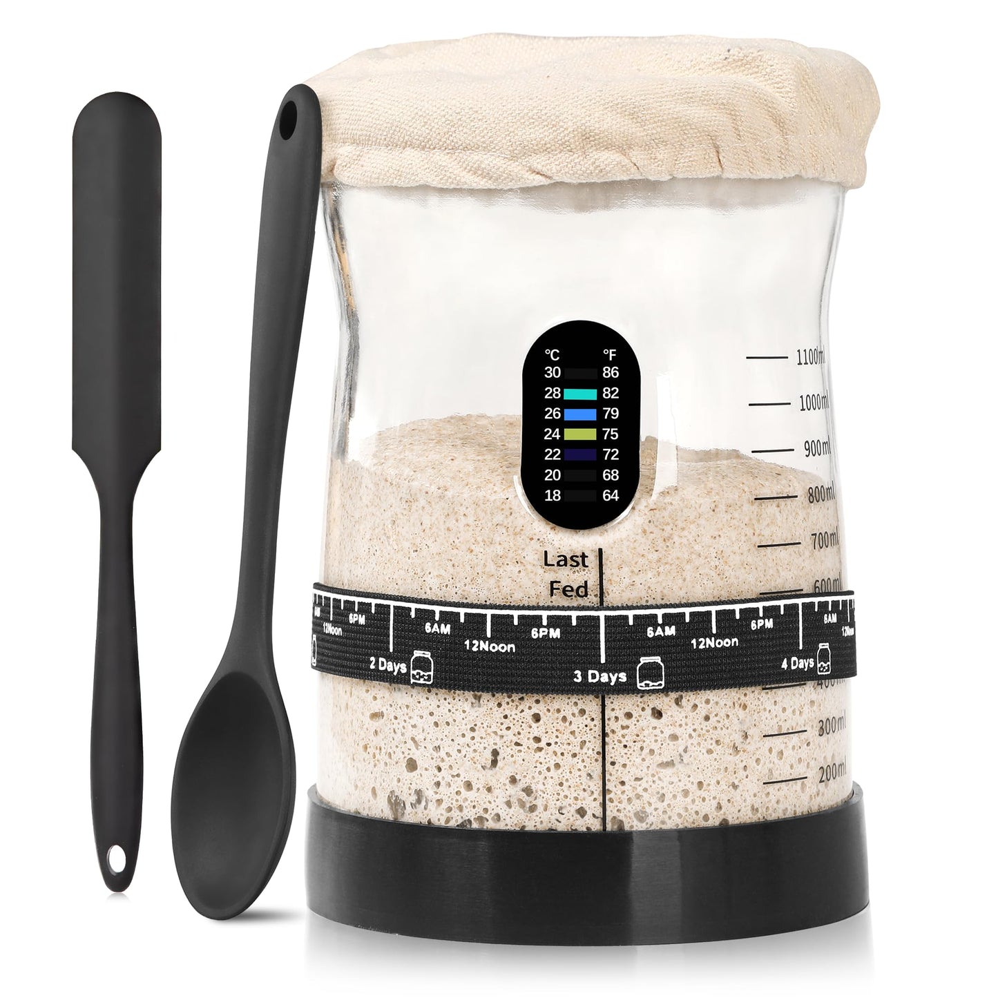 Arbnic Sourdough Starter Kit - 50 Oz Glass Jar, Large Capacity, Baking Supplies, Model S-1