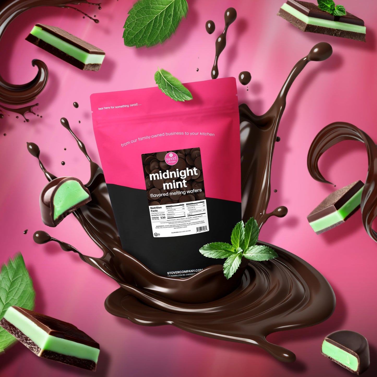 Sweet Shoppe Midnight Mint Flavored Melting Wafers, 2 Pounds