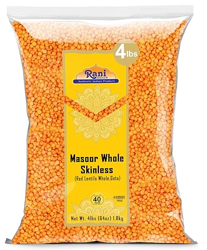 Rani Masoor Gota (Football) Indian Red Lentils Skinless 64Oz (4Lbs) 1.81Kg Bulk ~ All Natural | Gluten Friendly | Non-Gmo | Vega