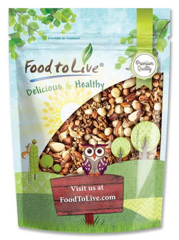 Food to Live Keto Nuts Mix, 4 Pounds - Keto Snack Contains Raw Brazil Nuts, Pecans, Walnuts, Hazelnuts and Macadamia Nuts, Low C