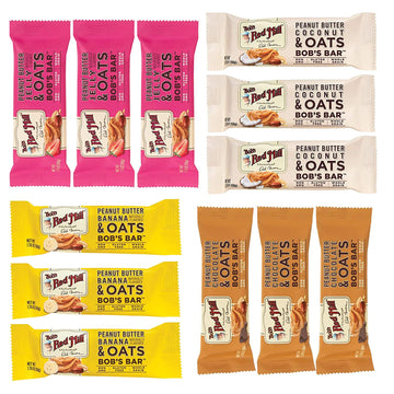 Bob's Red Mill Oat Bar Variety Pack, 3 Peanut Butter Jelly, 3 Peanut Butter Chocolate, 3 Peanut Butter Coconut, 3 Peanut Butter 