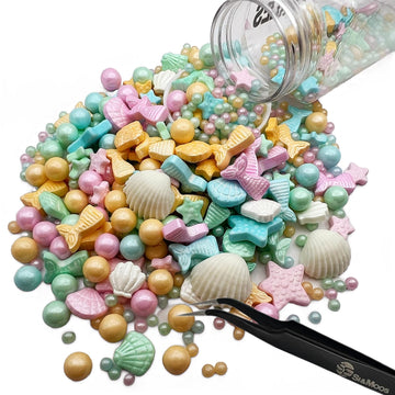 Se Si&Moos Mermaid Cake Topper Mermaid Cake Decorations Mermaid Sprinkles Mermaid Sprinkles For Cupcakes Beach Cake Decoration M