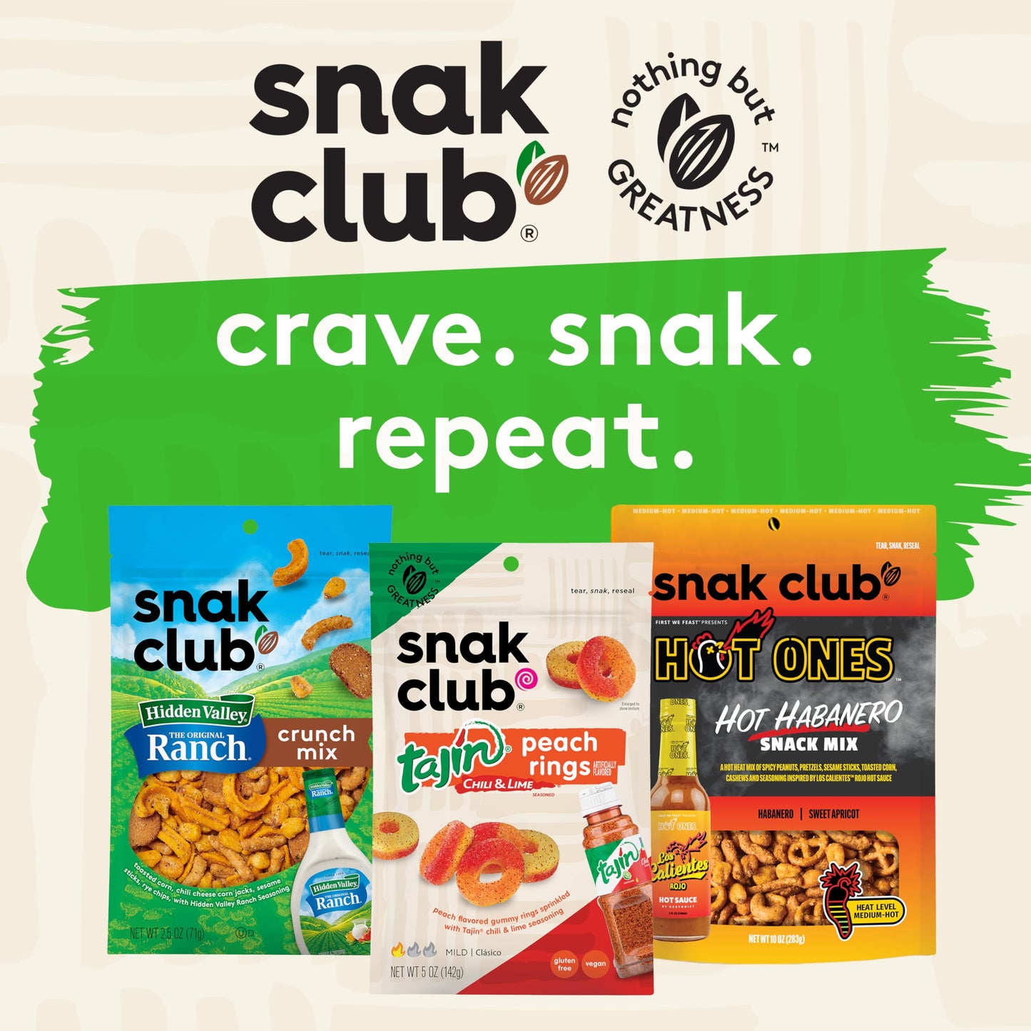 Snak Club Protein Power Snack Mix with Peanuts, Roasted Edamame, Dried Cranberries, Pumpkin Seeds, Almonds, and Cashews, Gluten-