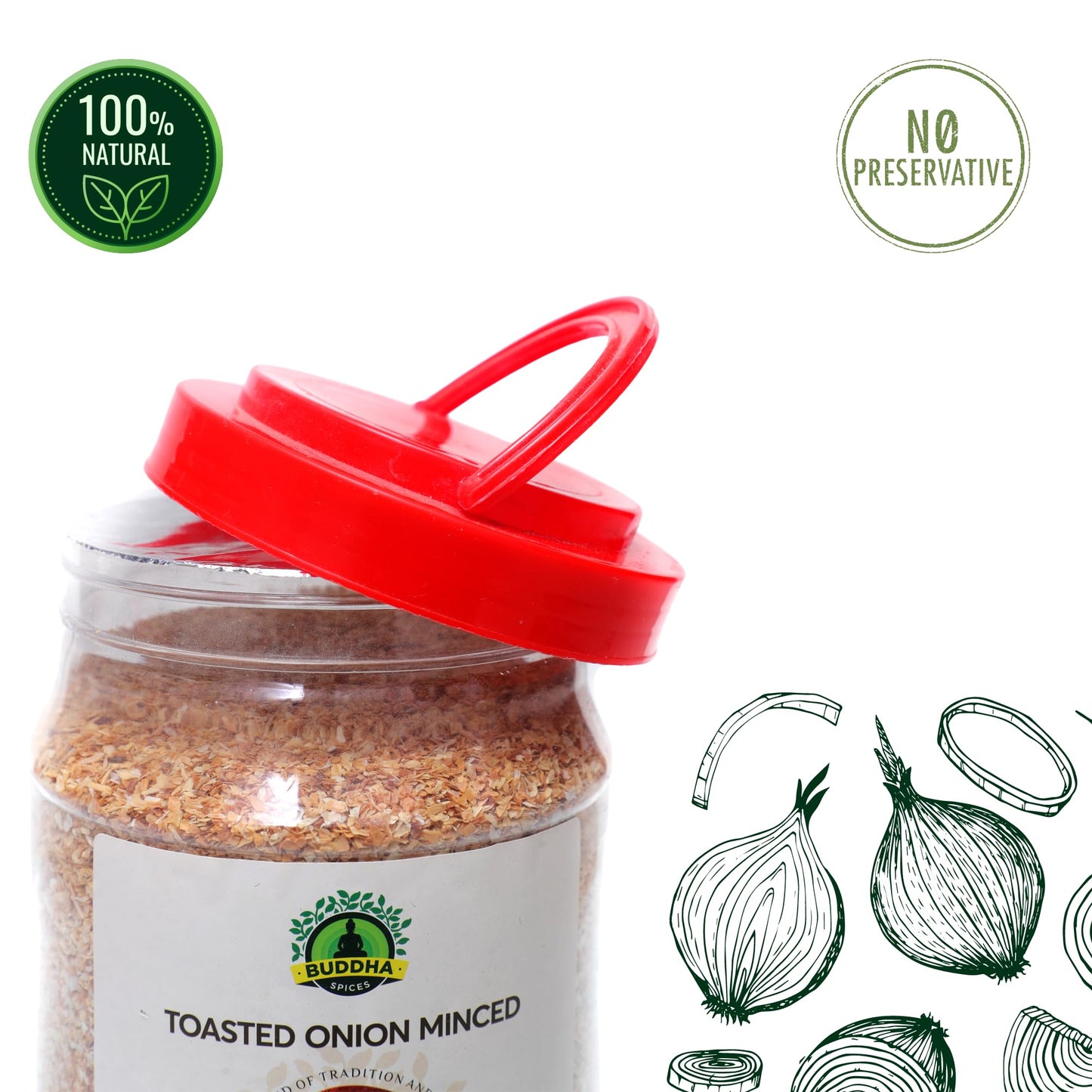 Buddha Spices Inc. Toasted Onion Minced - 800G (28 Oz)