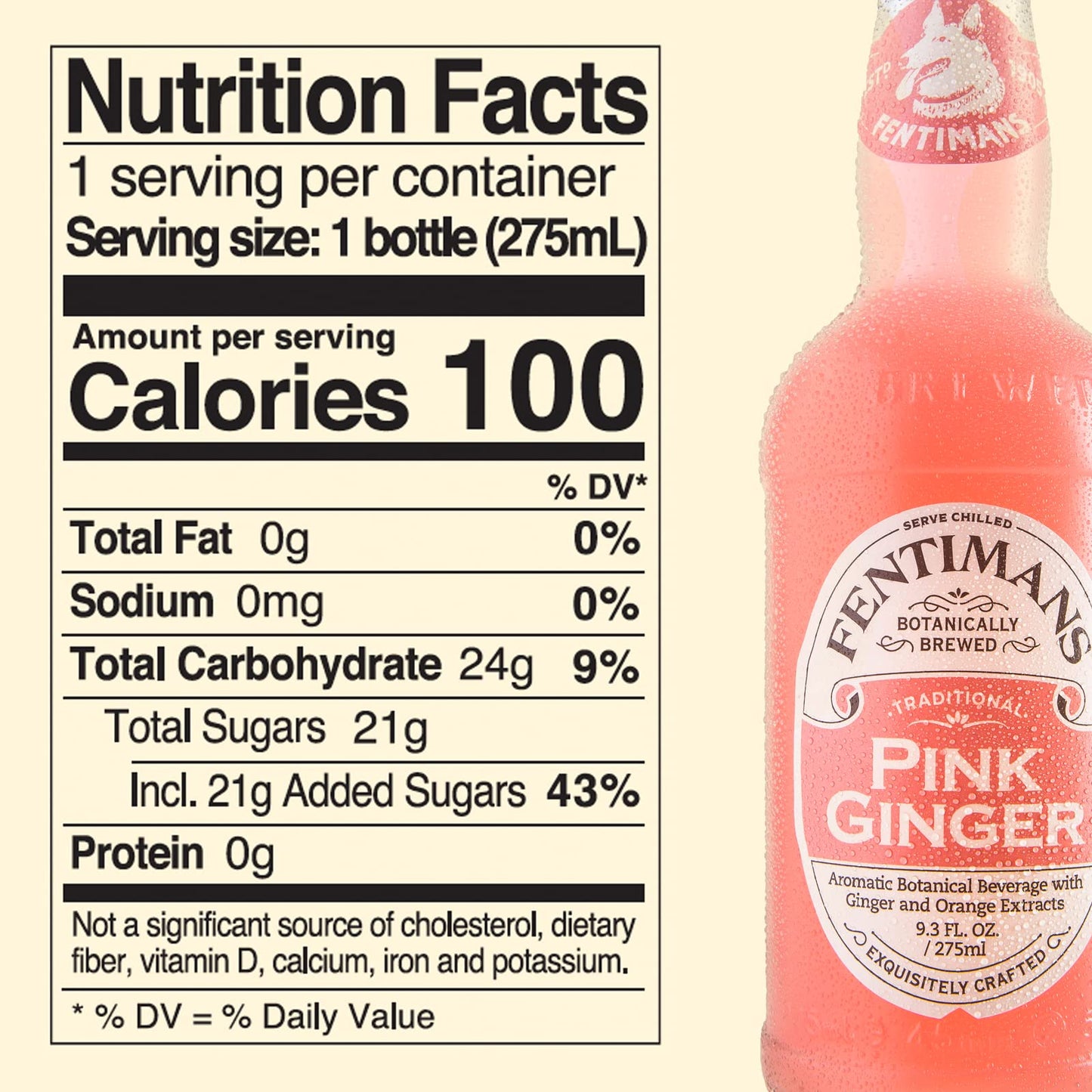 Fentimans Sparkling Pink Ginger Drink - Non-  ic Ginger malt-inspired, 9.3 Fl Oz, Pack of 12, No Artificial Sweeteners or Preservatives