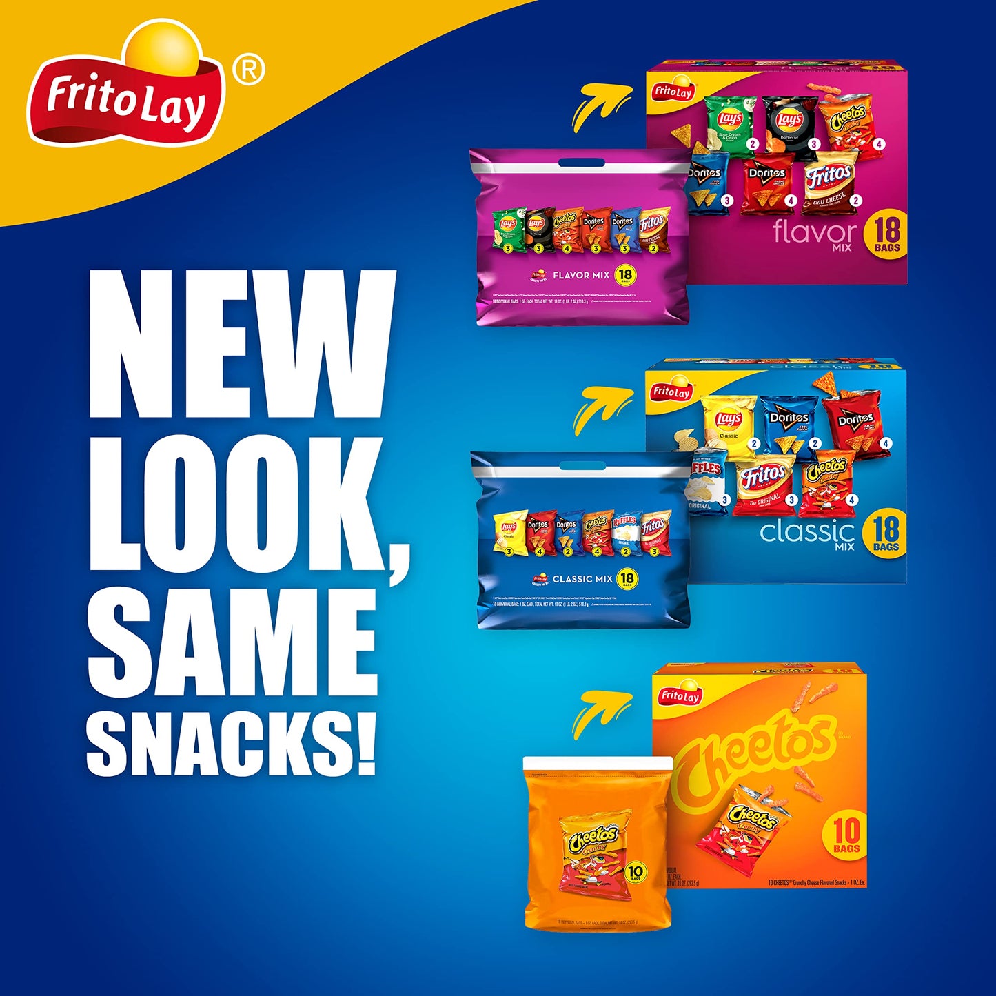 Frito-Lay Baked & Popped Mix Variety Pack Box 18ct