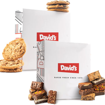 DAVIDS COOKIES Assorted Cookies & Brownies in Carton Box | Enjoy Our Homemade, Delicious, Great for Sharing Freshly-Baked Food 