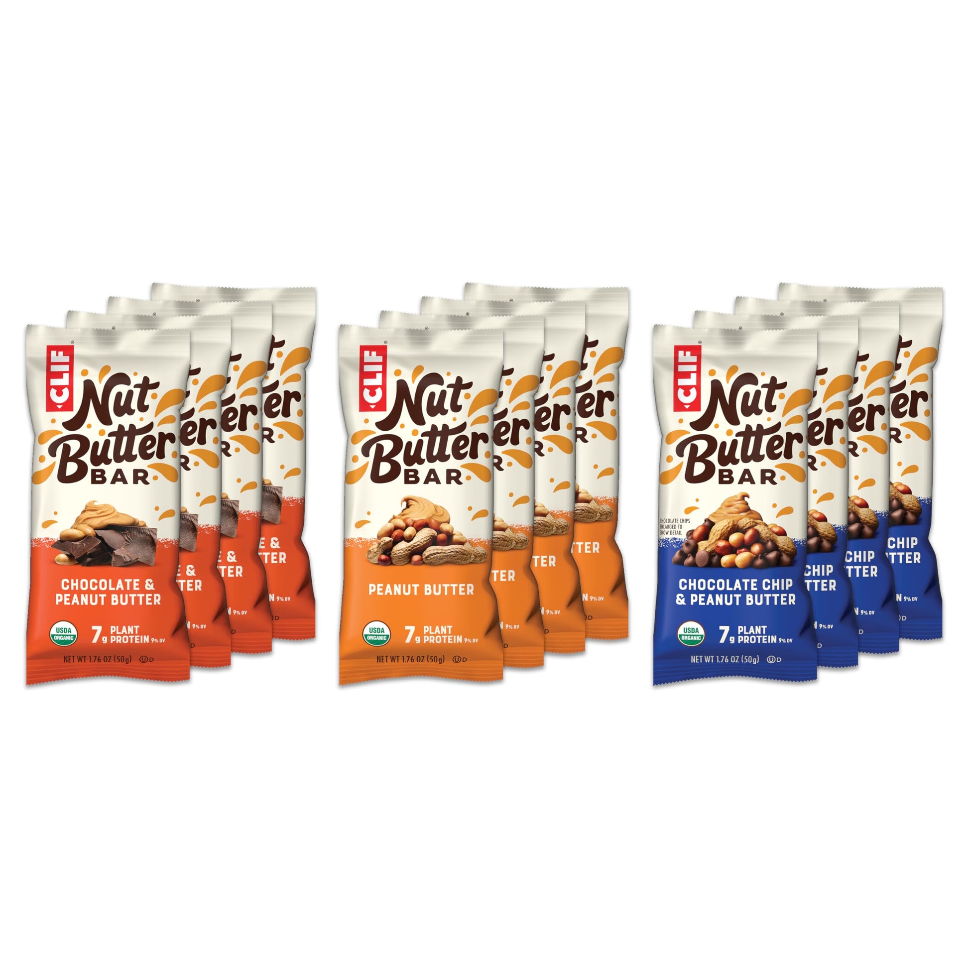 Clif Nut Butter Bar - Variety Pack - Peanut Butter Filled Energy Bars - Non-Gmo - Usda Organic - Plant-Based - Low Glycemic - 1.76 Oz. (12 Count)