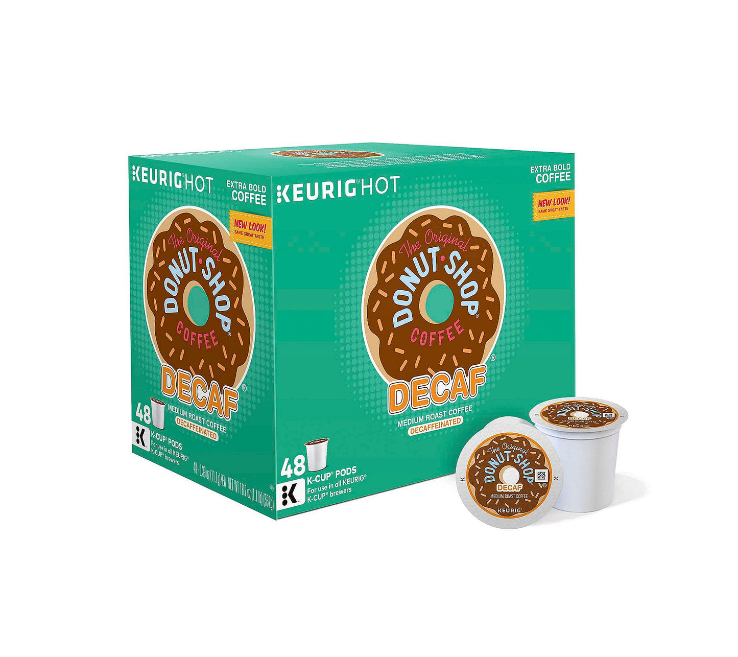 Keurig The Original Donut Shop Decaf Coffee K-Cups, 48 Count, Model SYNCHKG059231