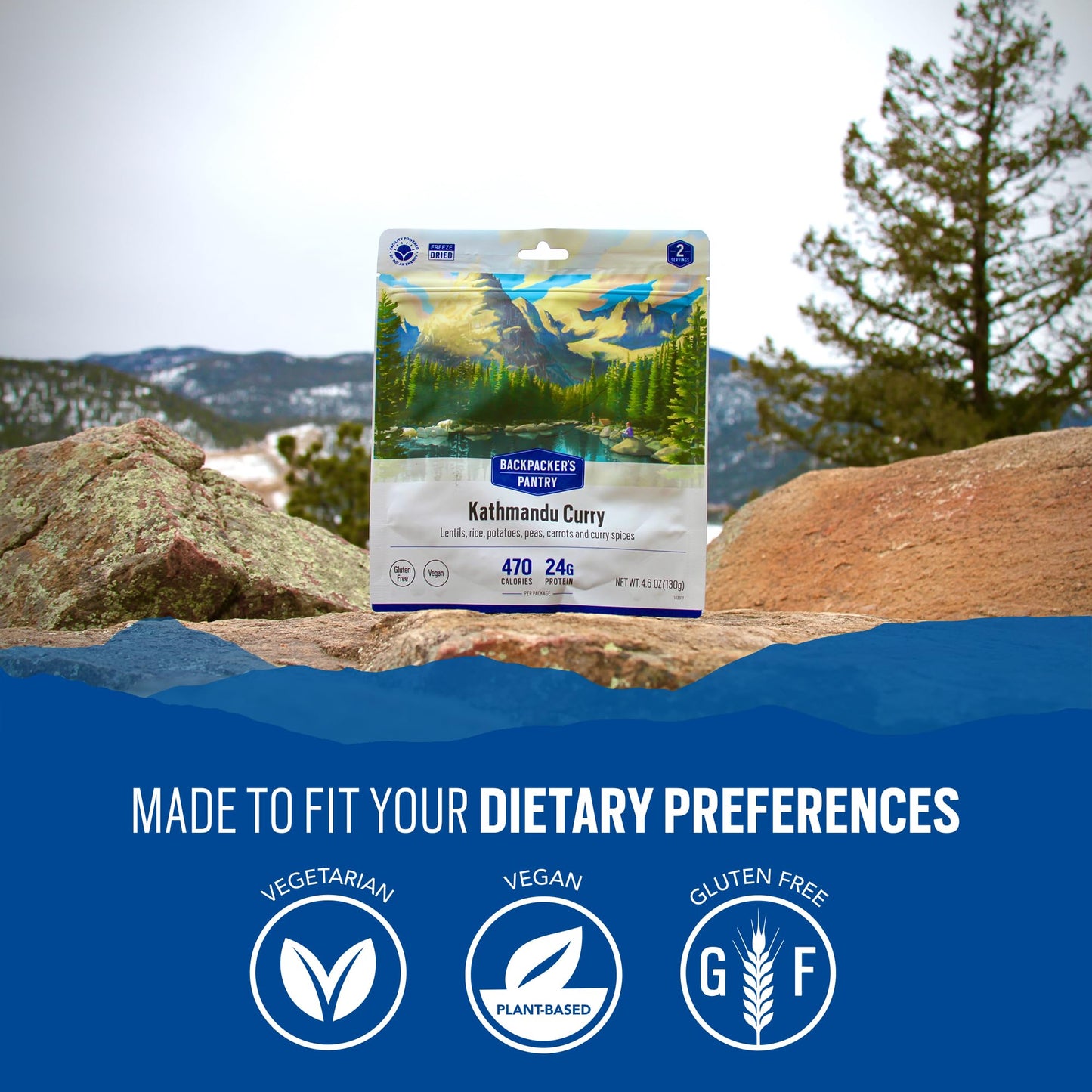 Backpackers Pantry Kathmandu Curry - Freeze Dried Backpacking & Camping Food - Emergency Food - 24 Grams Of Protein, Vegan, Gluten-Free - 6 Count