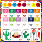CroBlissful Mexican Fiesta Cake Topper - 39 Pcs Papel Picado Flags & Flower Decor, Red/Green/White
