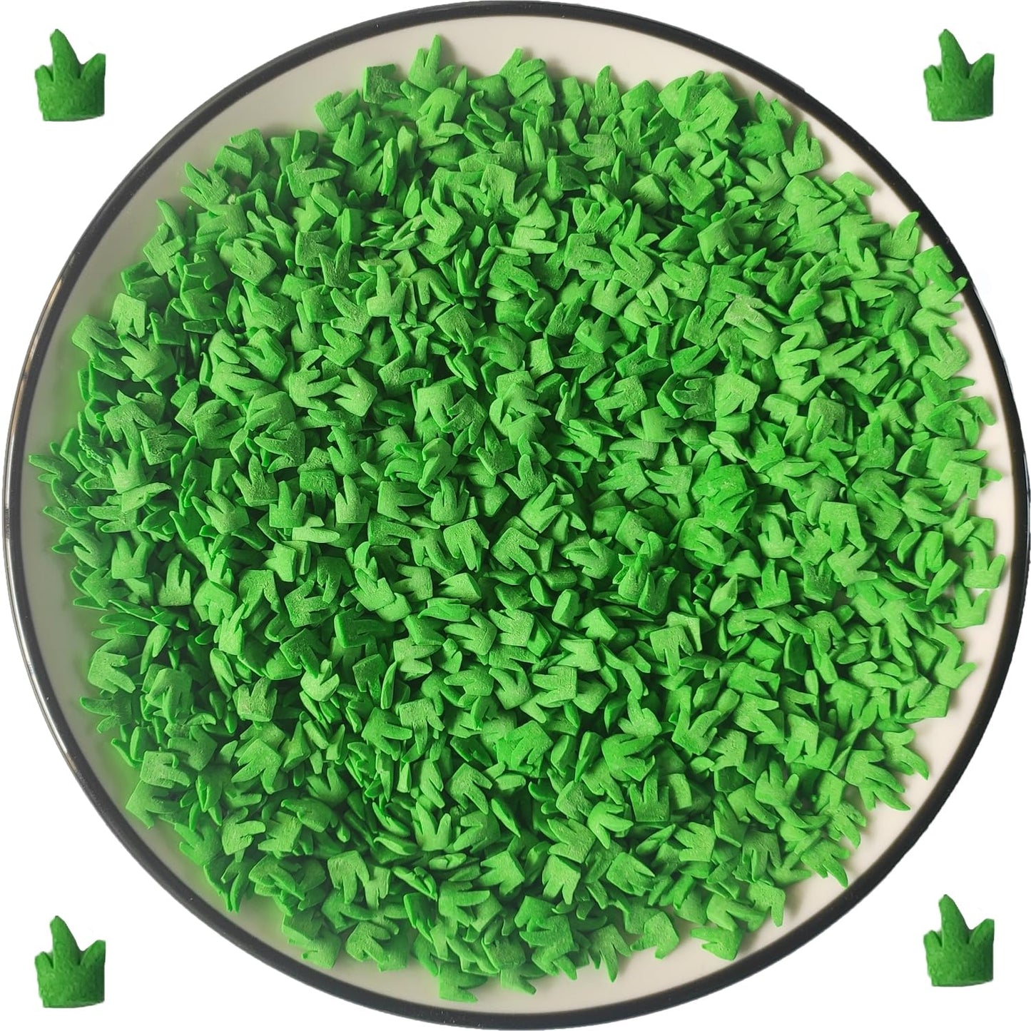 Clonynix 3.4 oz Green Grass Edible Sprinkles - Football Field Cake Decoration for St. Patrick's Day Cupcakes and Cookies