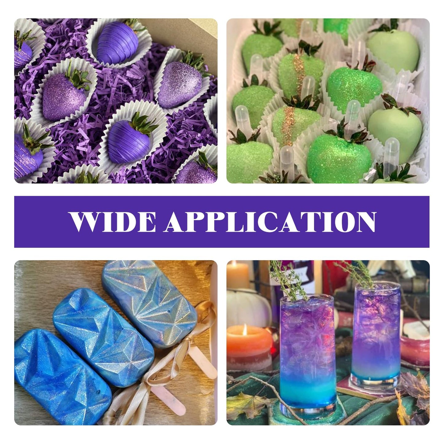 Lavender Purple Edible Glitter Spray, 5g Edible Glitter for Cocktails, Cobakey Luster Dust Edible for Cake Decorating, Drinks, B