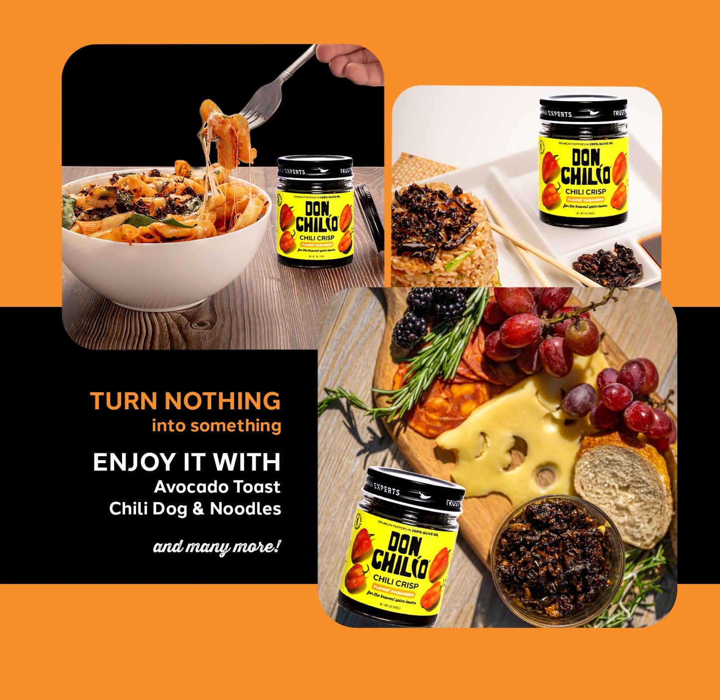 Don Chilio Hot Habanero Mexican Chile Crisp, 5 oz., 3 Pack - Crunchy Sliced Habanero Fried Chili Peppers in Hot Seasoned 100% Ol