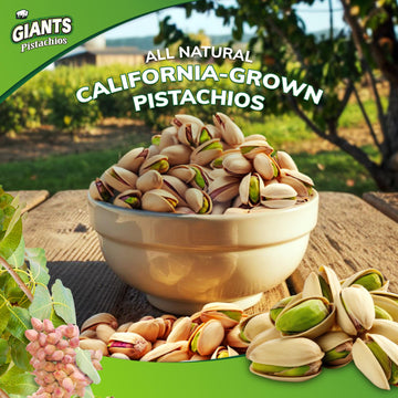 Giants Dill Pickle Pistachios - Healthy Snacks, In Shell Pistachios Individual Packs, High Protein Snack, Flavored Pistachio Nuts - 4.5 Oz Bags (Pack Of 6)