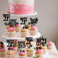 Rssta i 21st Birthday Cupcake Topper, Straight Outta 2004, Black, Paper, 24 Pack