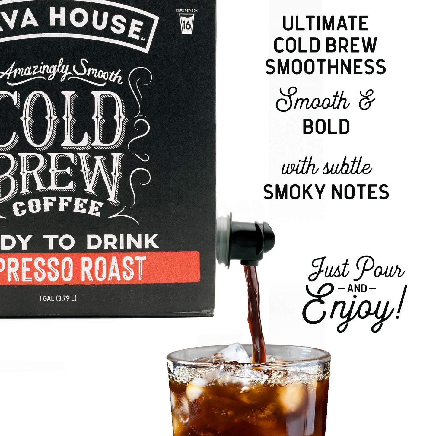 Java House Dark Roast Liquid Cold Brew Coffee On Tap, Espresso, 128 Fl Oz