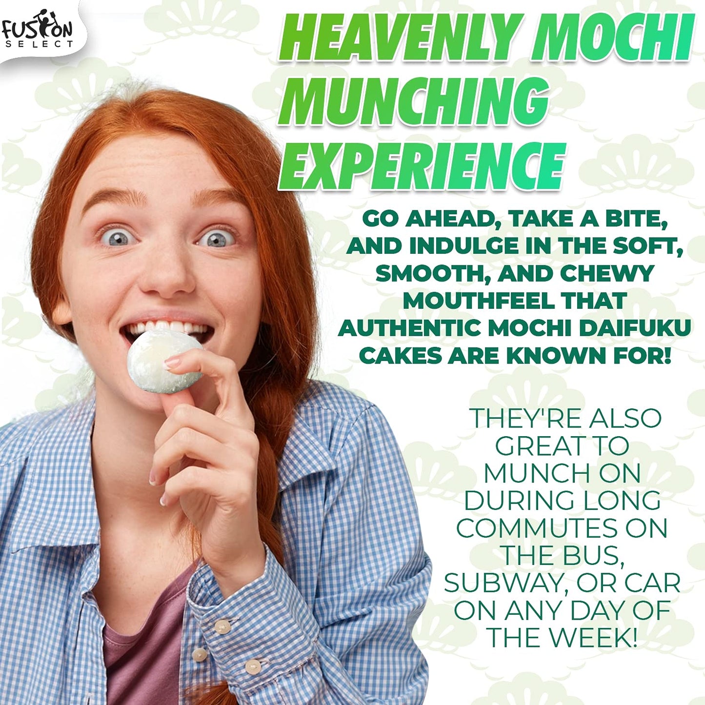 Fusion Select Mochi Daifuku Snacks - Chewy Japanese Rice Cakes - 6 Count (6.35 oz) - Boba Milk Tea Flavor