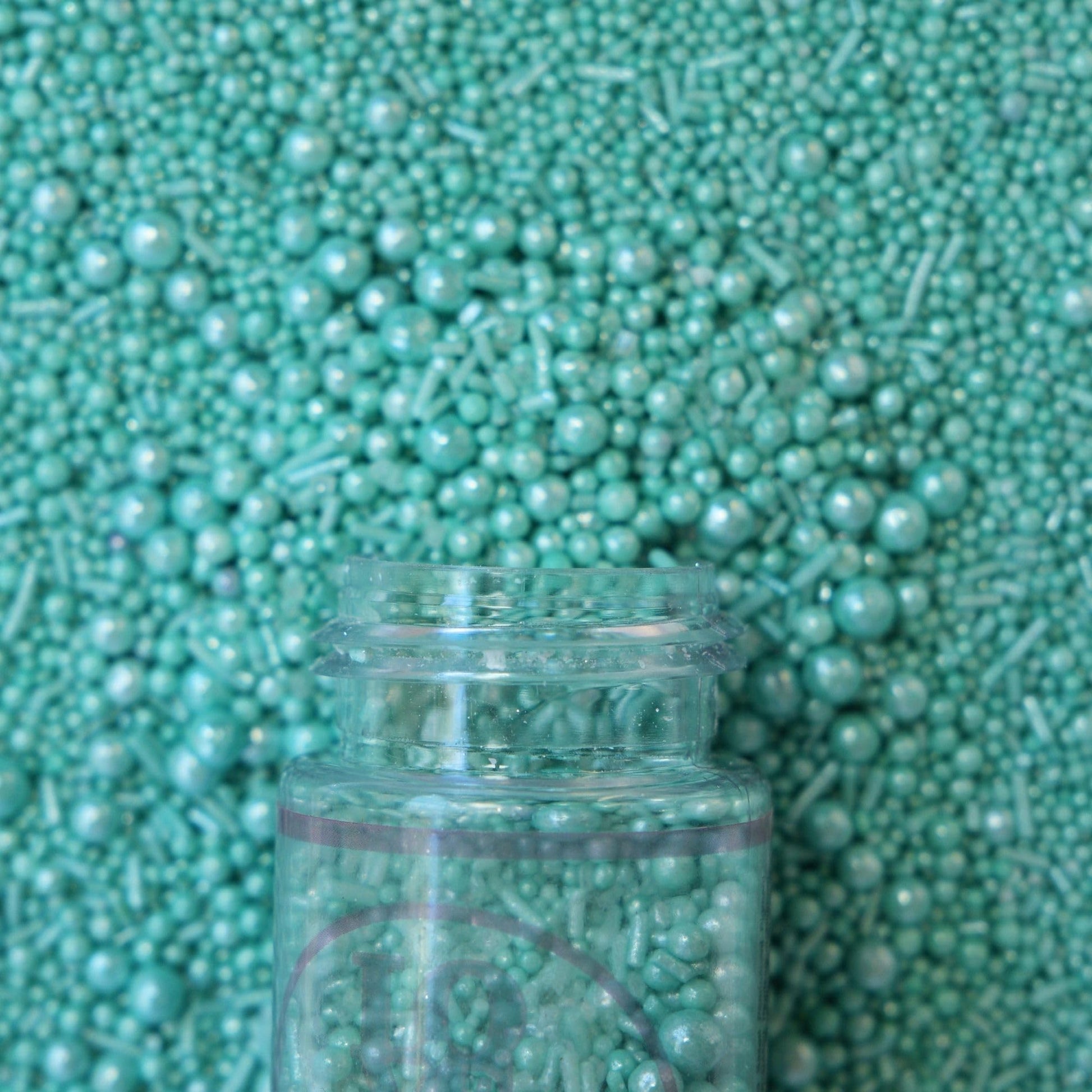 Confect Mint Green Pearls & Jimmies | Sprinkles for Cakes & Cupcakes Decoration | Bottle Frosted Mint Green Sprinkles | Vegan, G