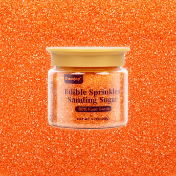 Orange Sanding Sugar Sprinkles, Food Grade 150G, Edible Sprinkles For Cupcake Decorating, Cake Toppers, Sprinkles Decoration, Ic