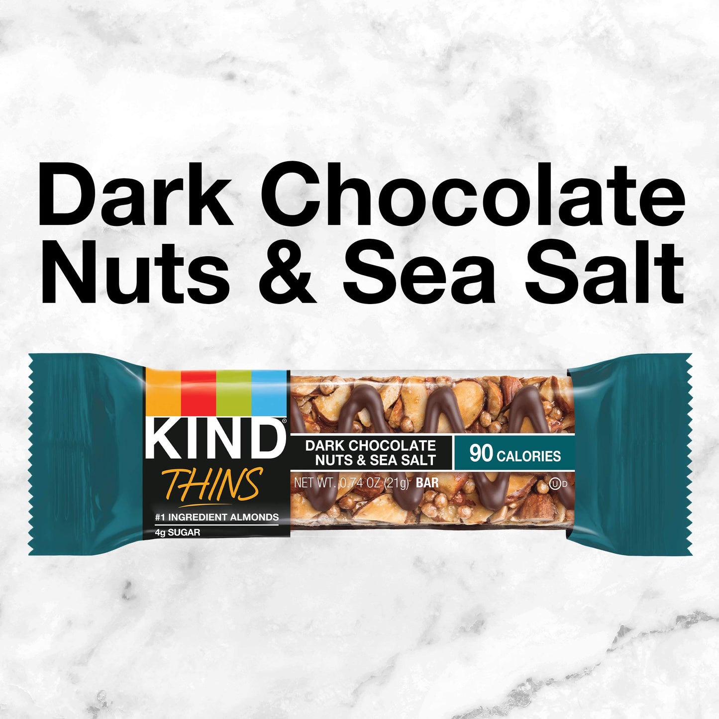 KIND, Thins and Gluten Free 100 Calorie, Dark Chocolate Nuts & Sea Salt, 60 Count