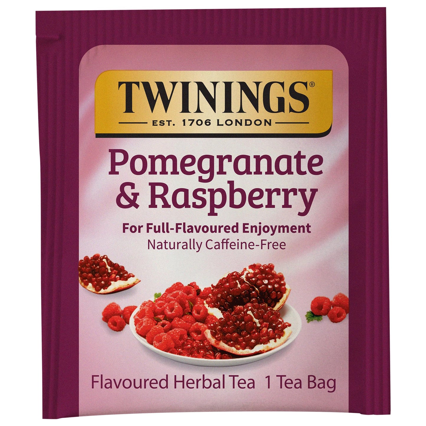 Twinings Pomegranate & Raspberry Herbal Tea, 20 Count (Pack of 6), Naturally Caffeine-Free, Individually Wrapped Bags