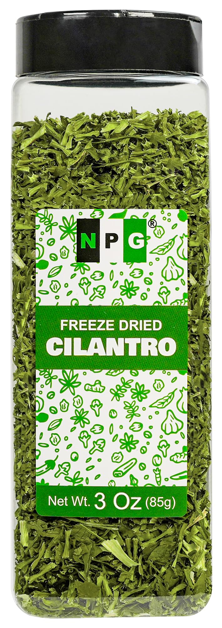 NPG Freeze-Dried Cilantro Leaves 3 Oz, Fresh Dehydrated Coriander Flakes, Dhania Leaves, Lime Seasoning, Mexican Spices, Perfect