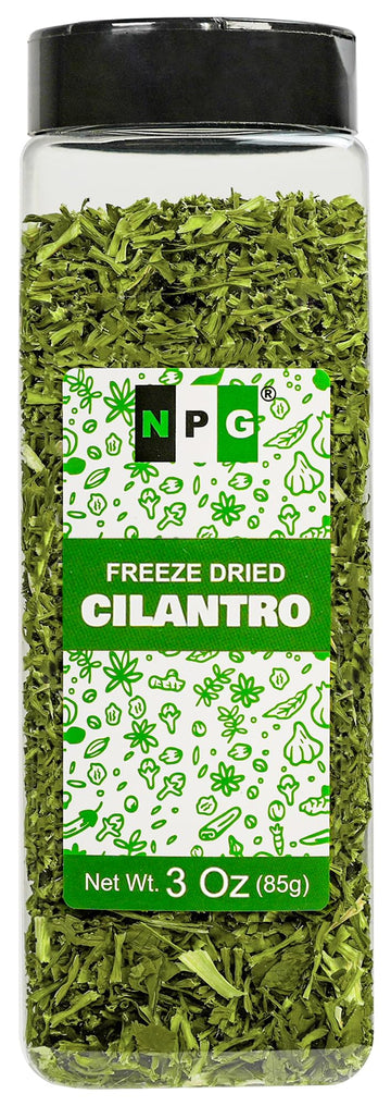 NPG Freeze-Dried Cilantro Leaves 3 Oz, Fresh Dehydrated Coriander Flakes, Dhania Leaves, Lime Seasoning, Mexican Spices, Perfect