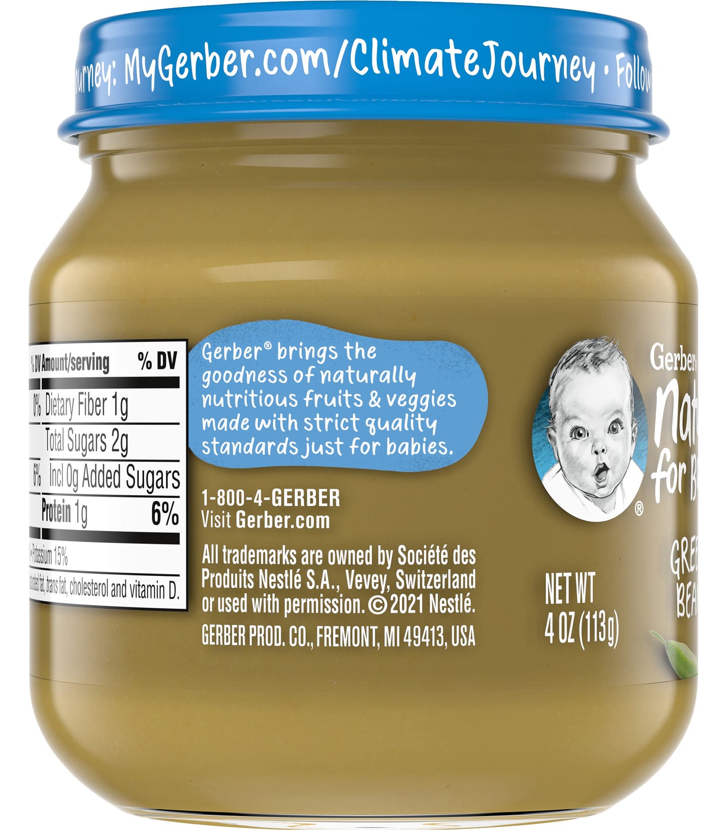 Gerber Natural for Baby 1st Foods Baby Food Jar (Green Bean)
