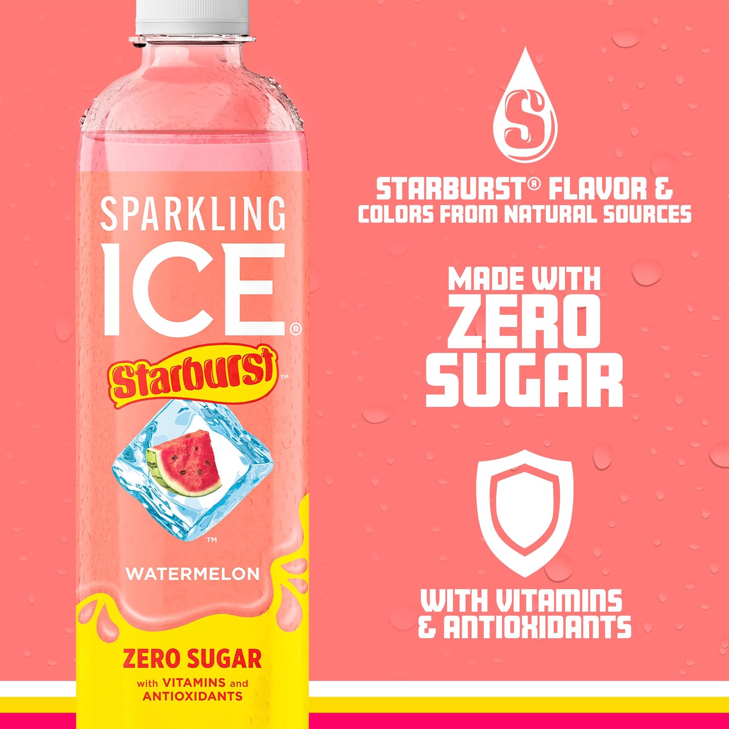 Sparkling Ice Watermelon Flavored Sparkling Water, Zero Sugar, 17 fl oz Bottles, Pack of 12