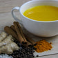 Pride Of India Turmeric Chai Latte Powder - Instant Golden Milk - 8.82oz Jar - Caffeine-Free - Makes 20-25 Cups