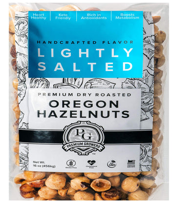Oregon Farm To Table - Hazelnuts From Premium Growers - Dry Roasted - Lightly Salted – Kosher Certified - 1 Lb