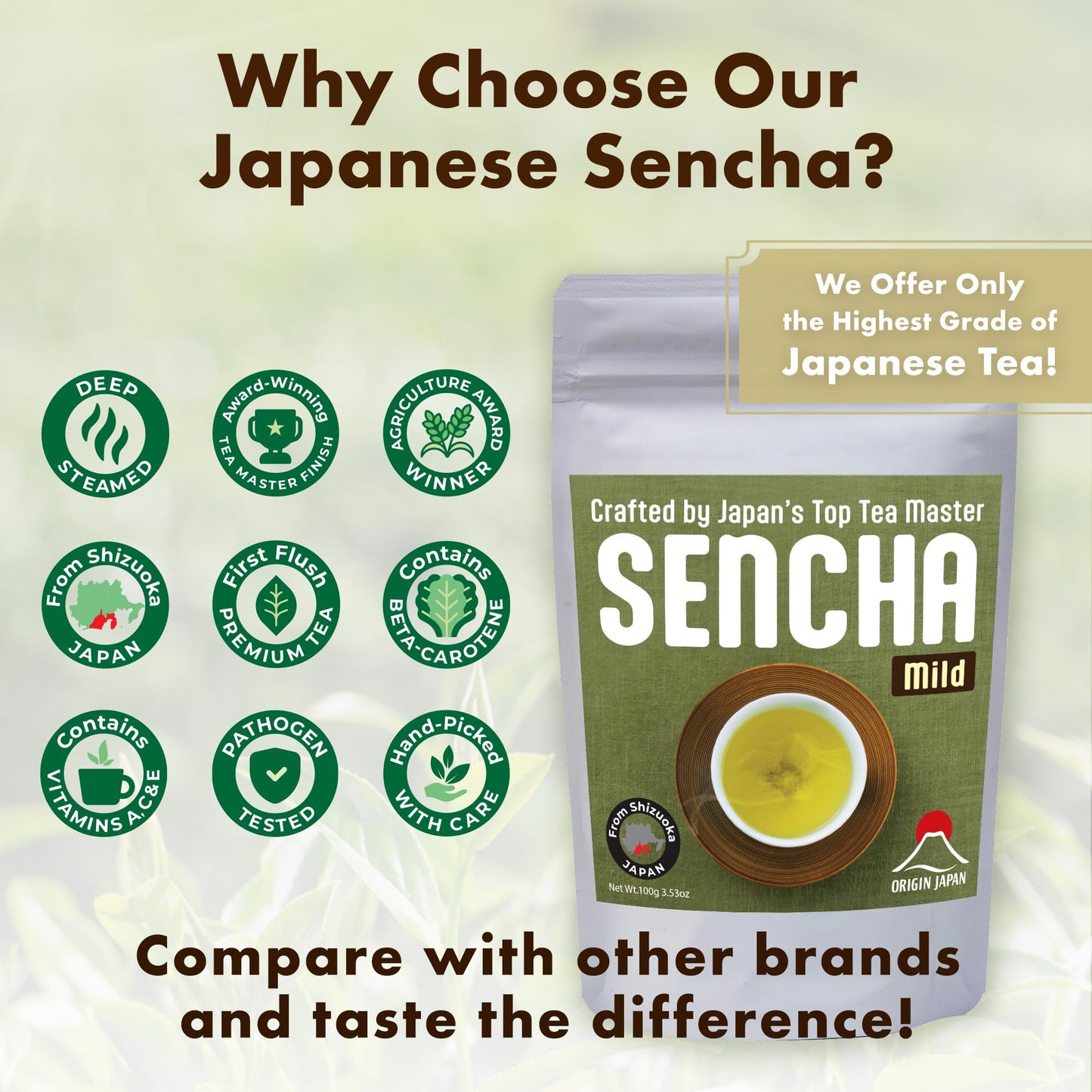 Japan'S Finest Fukamushi Mild Sencha Loose Leaf Green Tea - First Flush, Handcrafted By Japan'S Top Award-Winning Tea Master, Un
