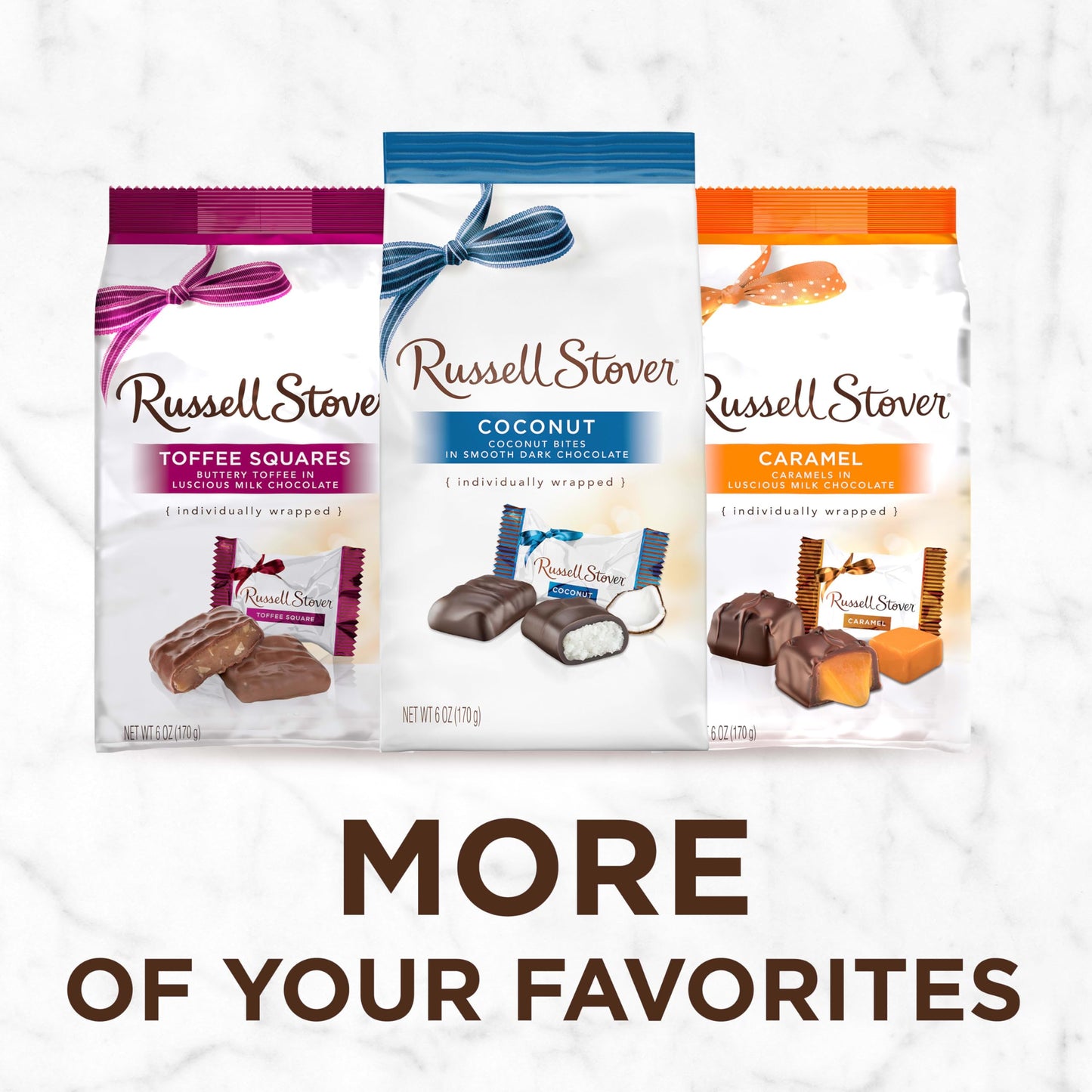 RUSSELL STOVER Dark Chocolate Coconut Candy Gift Bag, 6 oz.
