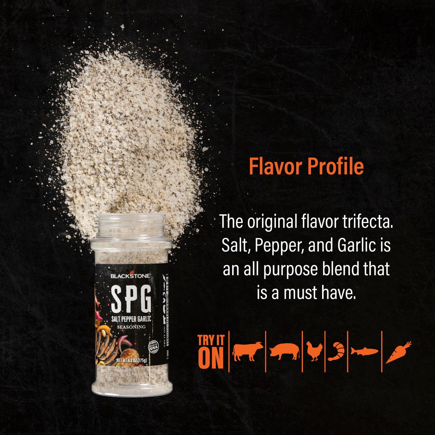 Blackstone 4229 Salt Pepper Garlic (Spg) Seasoning Cooking Chicken, Beef, Fries, Steak, Poultry, Vegetables Or Sprinkling On All