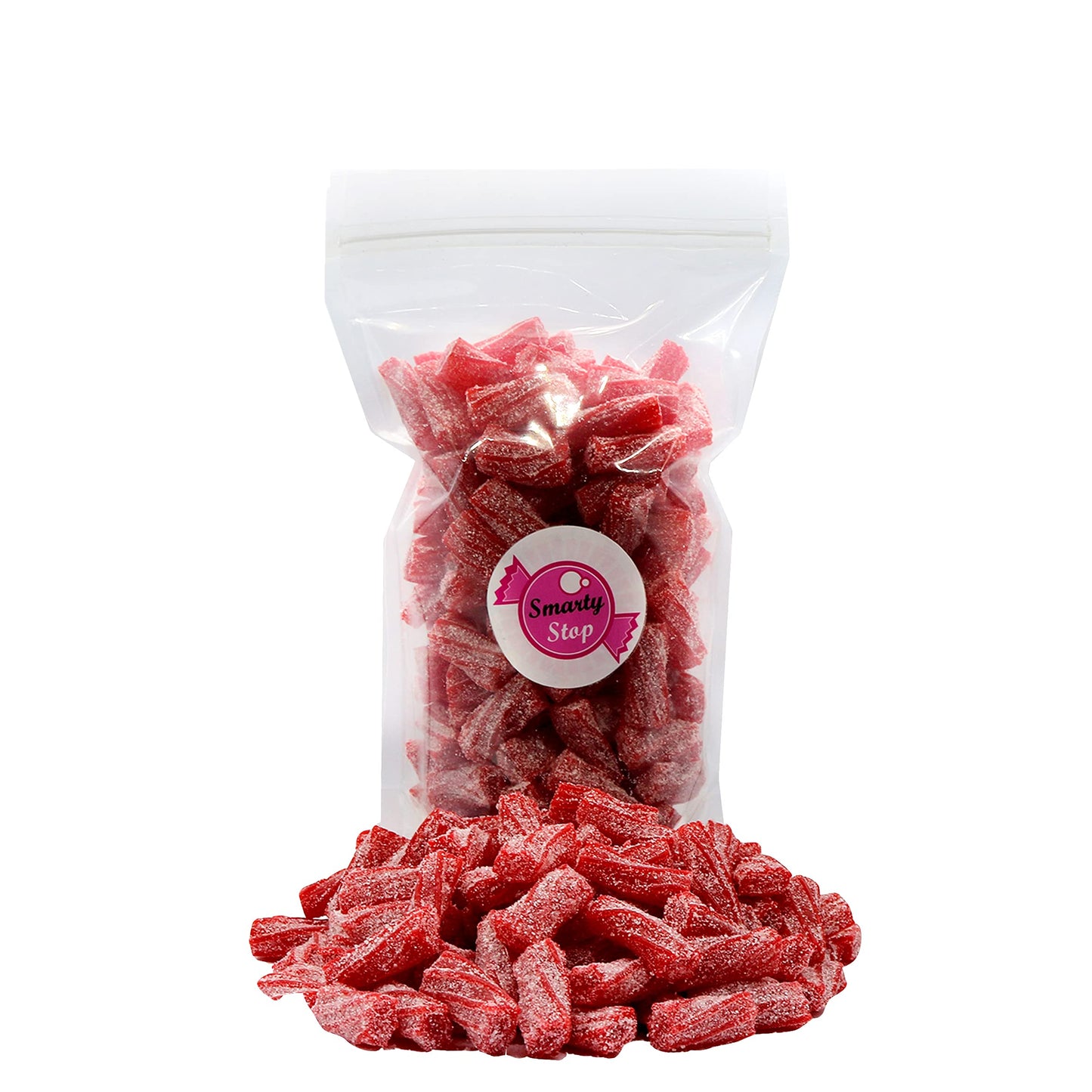 Smarty Stop Sour Licorice Twist Bite Gummy Candy/Twisteroos Pectin Filled Licorice Sour Gummies (Strawberry, 1 Pound (Pack Of 1))