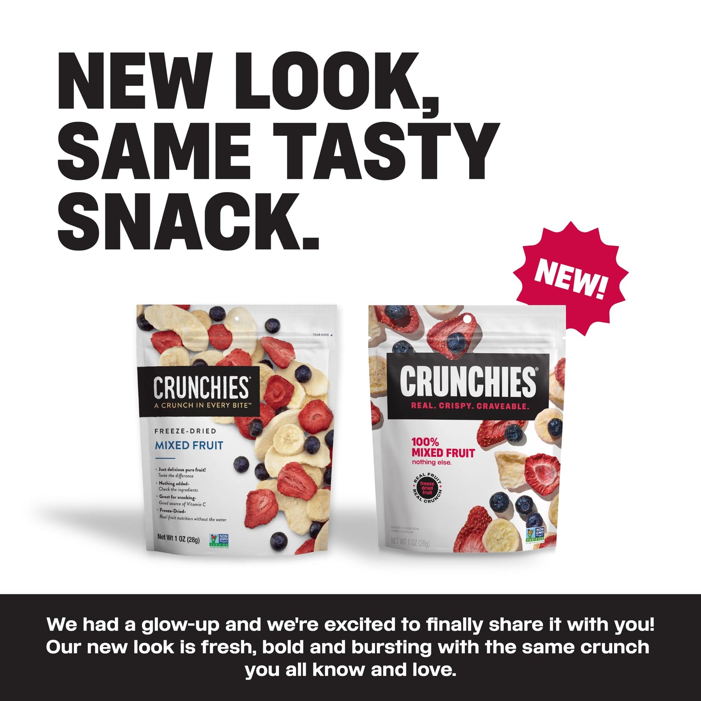Crunchies Freeze-Dried Fruits Snack Packs, 100% All Natural, Non-GMO, Kosher, 6-Pack, 1 Ounce Each