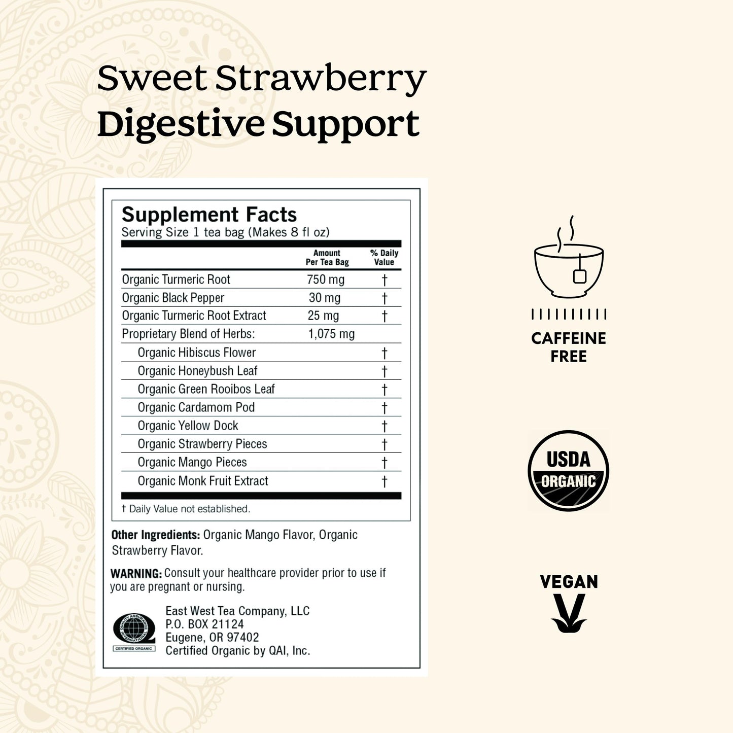 Yogi Tea Sweet Strawberry Digestive Support - 16 Tea Bags Per Pack (6 Pack) - Organic Turmeric Tea Bags - Digestive Support Tea