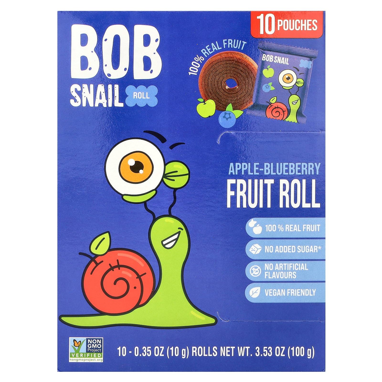 Bob Snail Apple Blueberry Fruit Rolls, 100 GR