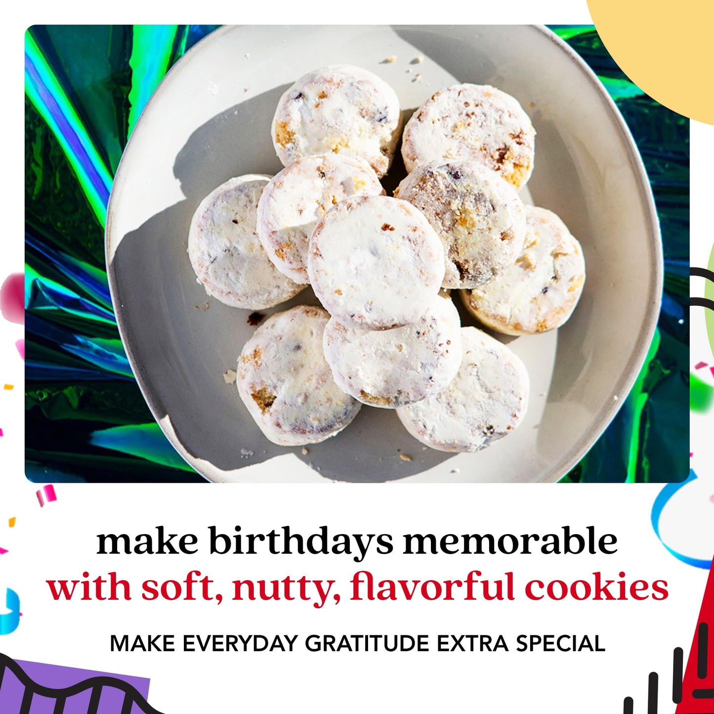 Davids Cookies Happy Birthday Gift Sampler Tin – Crunchy Gourmet Cookies – Bakery Snack Gift For Birthdays, Celebrations And Special Occasions – Buter Pecan