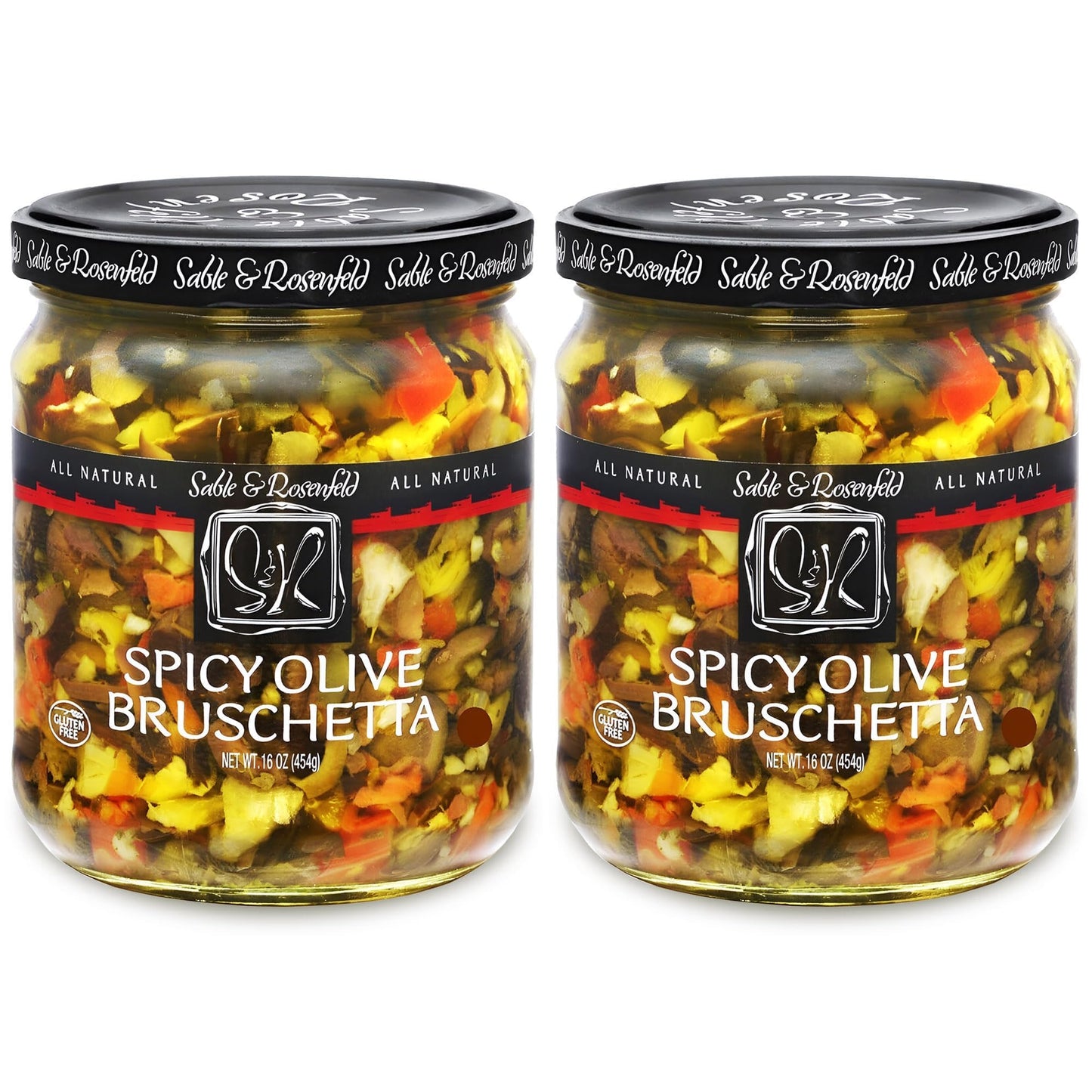 Spicy Olive Bruschetta - Kalamata Sandwich Spread with Peppers and Olive Oil for Muffuletta, Sandwiches, Dips, Crackers, Salads,