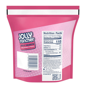 Jolly Rancher (1) Bag Jelly Hearts Valentines Day Candy - Cherry, Strawberry & Watermelon Flavored - Resealable 13 oz Bag