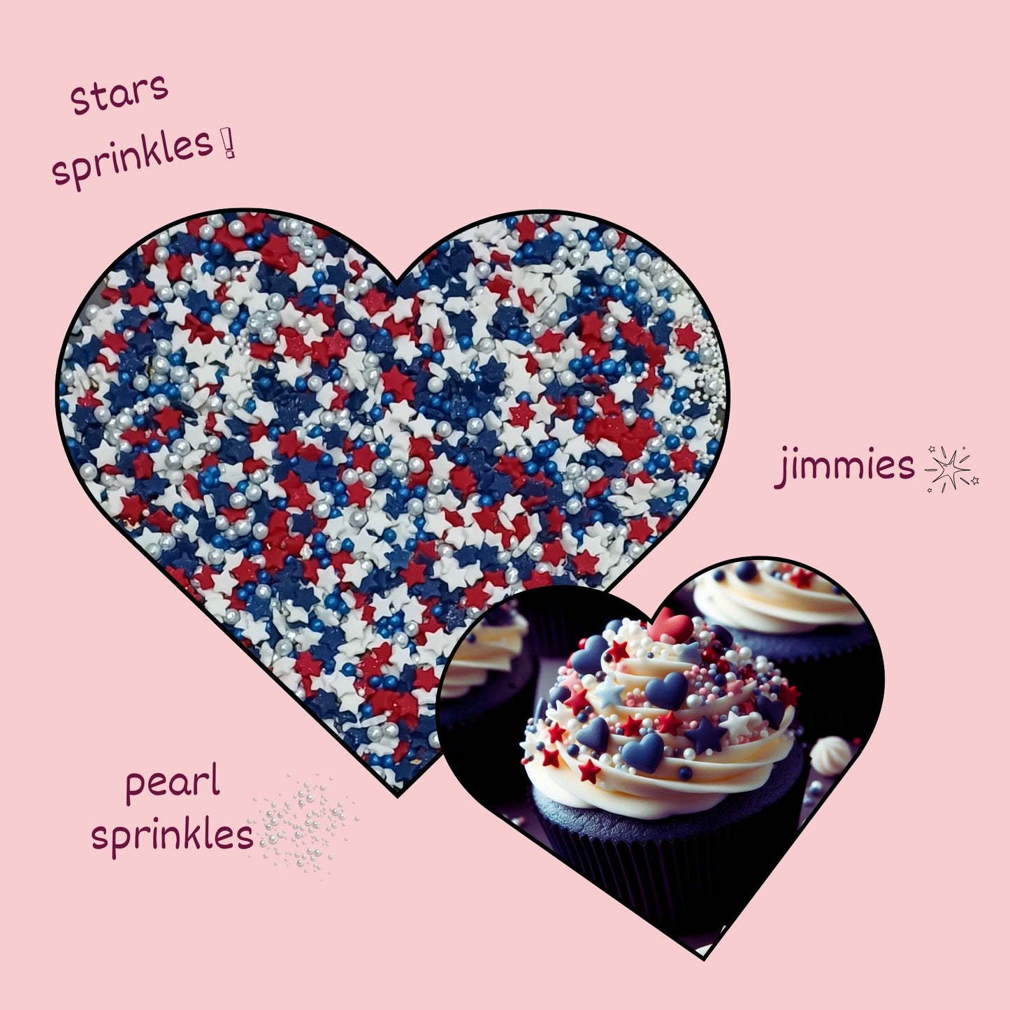 Confect Edible Sprinkles – Red, White, Blue & Silver Dragees for Cake & Cupcake Decorating – 4.2 Oz – Vegan, Gluten-Free